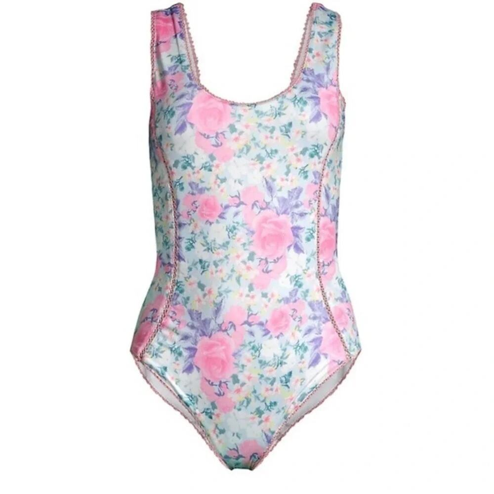 LoveShackFancy Mikkel Floral One-Piece Swimsuit Size XS NWT